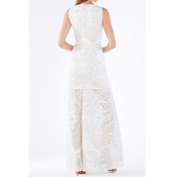 NWT BCBG MaxAzria Women's Everlie Train Maxi Gown Dress in White  Size 2 - Picture 3 of 6